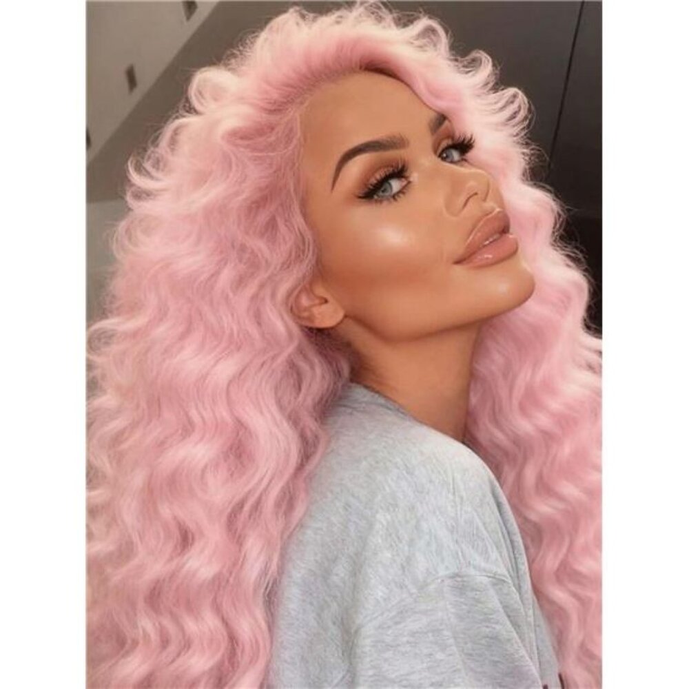 LocalLight Pink 250 Density Put On And Go Glueless Wigs 13X4 HD Lace Frontal